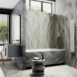 Шторка на ванну MaybahGlass MGV-125-1у 34см белый